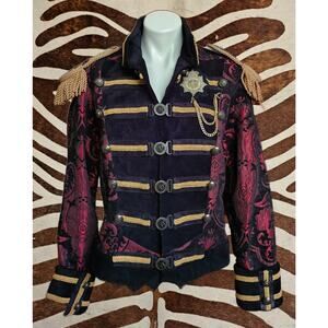 Vintage Shrine Of California Gothic Victorian Military Jacket Coat Made USA Sz L